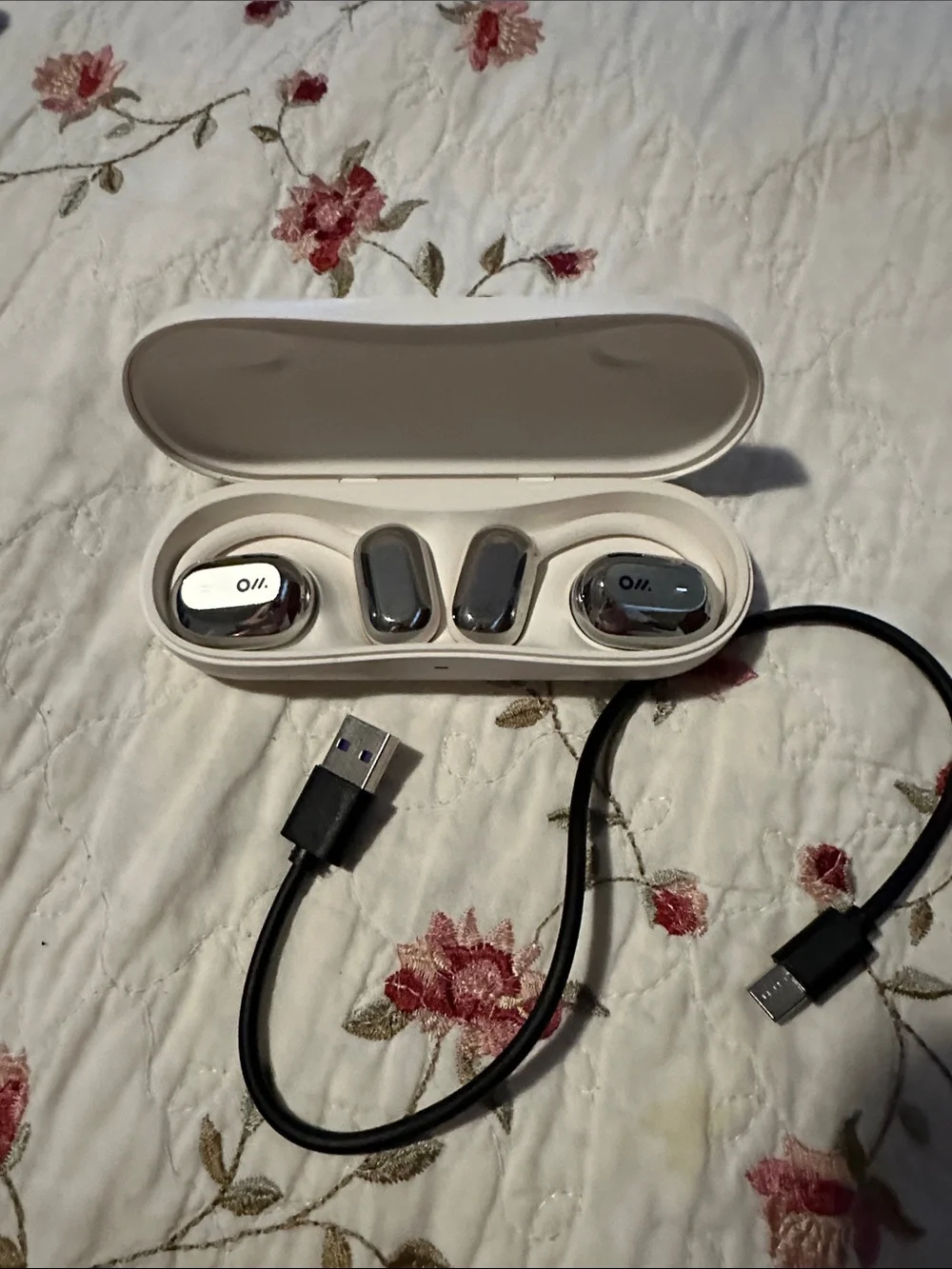 Silver Bone-Conduction Headphones - Wearable Stereo Bluetooth